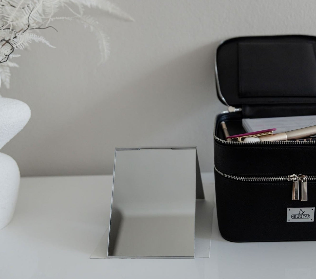 Portable fold-out Mirror