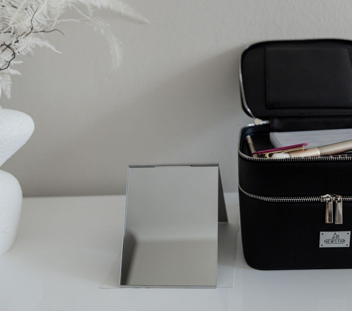 Portable fold-out Mirror